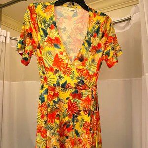 PULL&BEAR Floral Wrap Dress | Size S